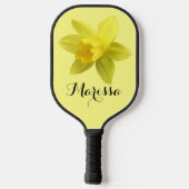 Yellow Daffodil Bloom Script Name Pickleball Schläger (Rückseite)