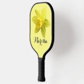 Yellow Daffodil Bloom Script Name Pickleball Schläger (Links)