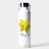 Yellow Daffodil Bloom Script Name Trinkflasche (Vorne)