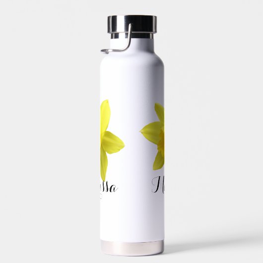 Yellow Daffodil Bloom Script Name Trinkflasche (Rechts)