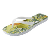 Yellow Daffodil Flip Flops Badesandalen (Schrägansicht)