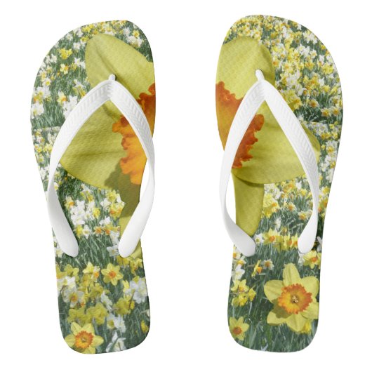 Yellow Daffodil Flip Flops Badesandalen (Fußbett)