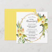 Yellow Daffodil Floral 50 Jahre Party