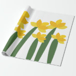 Yellow Daffodil Floral Flowers Geschenkpapier<br><div class="desc">Yellow Daffodil Floral Flowers Wrapping Paper originally designed by Nisha Prabhu. Bright and cheerful, this Yellow Daffodil Floral Flowers Wrapping Paper features a vibrant pattern of blooming daffodils against a soft, white background. The lively floral design captures the essence of spring, making it perfect for wrapping gifts for birthdays, celebrations,...</div>