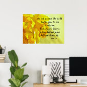 Yellow Daffodil John 3:16 für Gott So geliebtes Po Poster (Heimbüro)