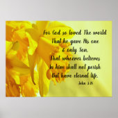 Yellow Daffodil John 3:16 für Gott So geliebtes Po Poster (Vorne)