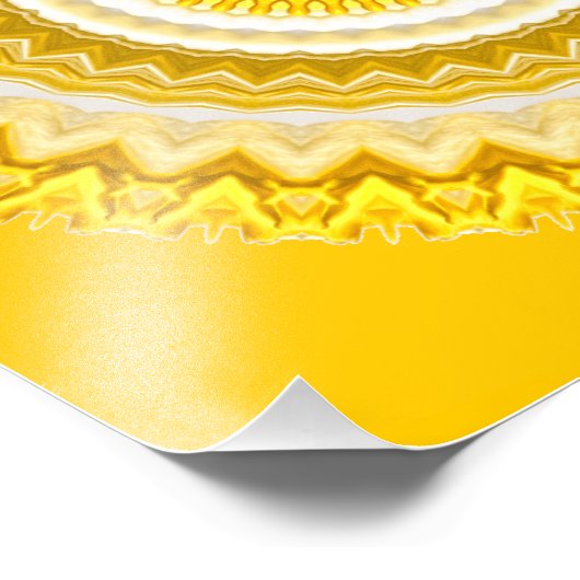 Yellow Daffodil Mandala Pattern Fotodruck (Ecke)