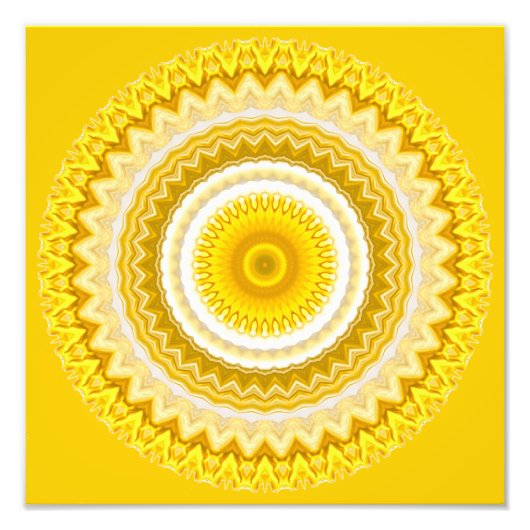 Yellow Daffodil Mandala Pattern Fotodruck (Vorne)