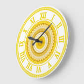 Yellow Daffodil Mandala Pattern Große Wanduhr (Winkel)