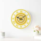 Yellow Daffodil Mandala Pattern Große Wanduhr (Zuhause)