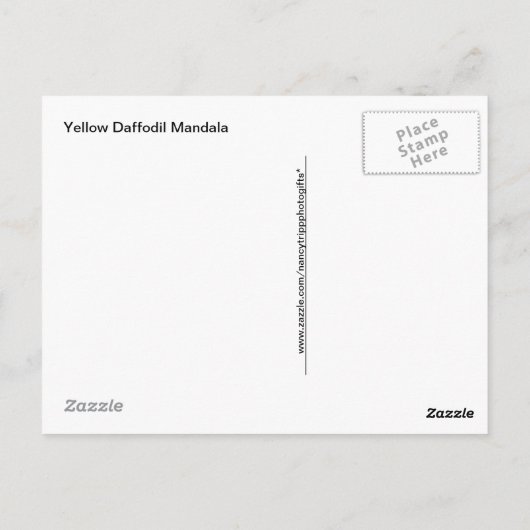 Yellow Daffodil Mandala Pattern Postkarte (Rückseite)