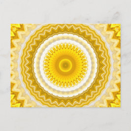 Yellow Daffodil Mandala Pattern Postkarte
