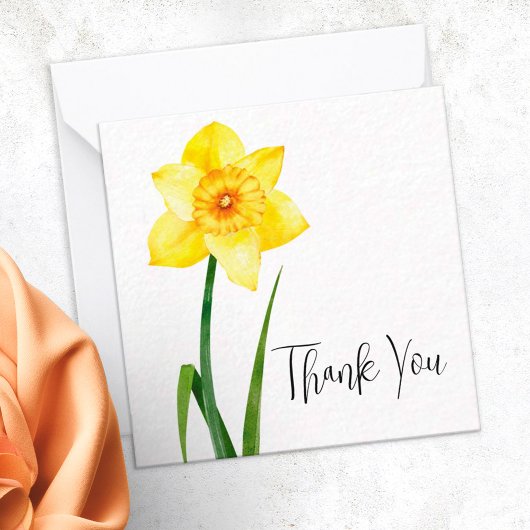 Yellow Daffodil Narcissus Personalisiert Danke Mitteilungskarte
