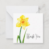 Yellow Daffodil Narcissus Personalisiert Danke Mitteilungskarte (Vorderseite)