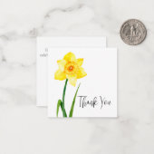 Yellow Daffodil Narcissus Personalisiert Danke Mitteilungskarte (Vorderseite/Rückseite Beispiel)