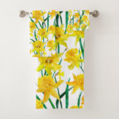 Yellow Daffodil Pattern Badhandtuch Set (Insitu)