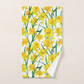Yellow Daffodil Pattern Badhandtuch Set (Handtuch)