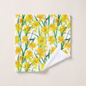 Yellow Daffodil Pattern Badhandtuch Set (Waschlappen)