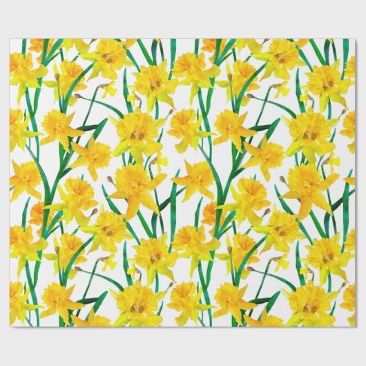 Yellow Daffodil Pattern Geschenkpapier (Flach)