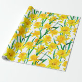 Yellow Daffodil Pattern Geschenkpapier (Ungerollt)