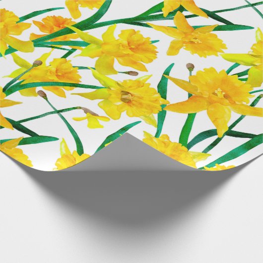 Yellow Daffodil Pattern Geschenkpapier (Ecke)