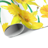 Yellow Daffodil Pattern Geschenkpapier (Rolleneckpunkt)