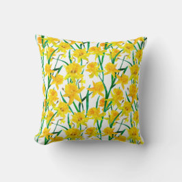 Yellow Daffodil Pattern Kissen