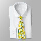 Yellow Daffodil Pattern Krawatte (Gebunden)
