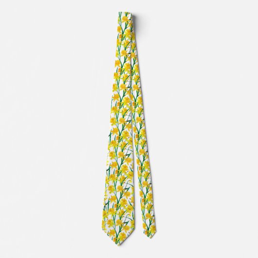 Yellow Daffodil Pattern Krawatte (Vorderseite)