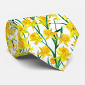 Yellow Daffodil Pattern Krawatte (Gerollt)