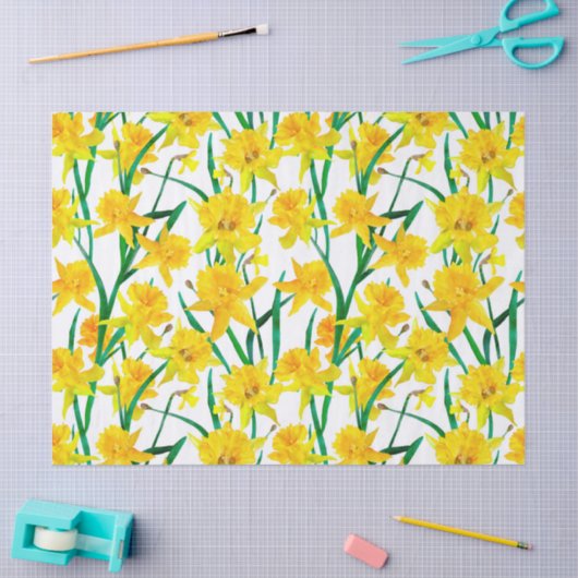 Yellow Daffodil Pattern Seidenpapier (Basteln)