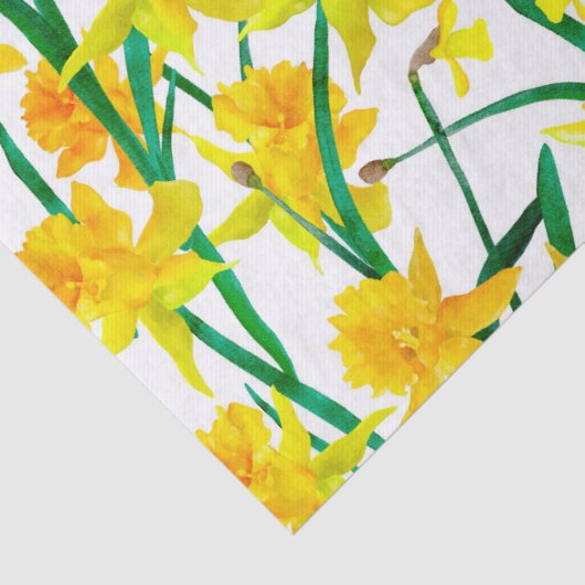 Yellow Daffodil Pattern Seidenpapier (Detail)