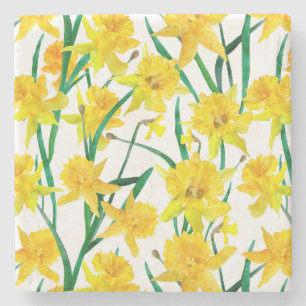 Yellow Daffodil Pattern Steinuntersetzer
