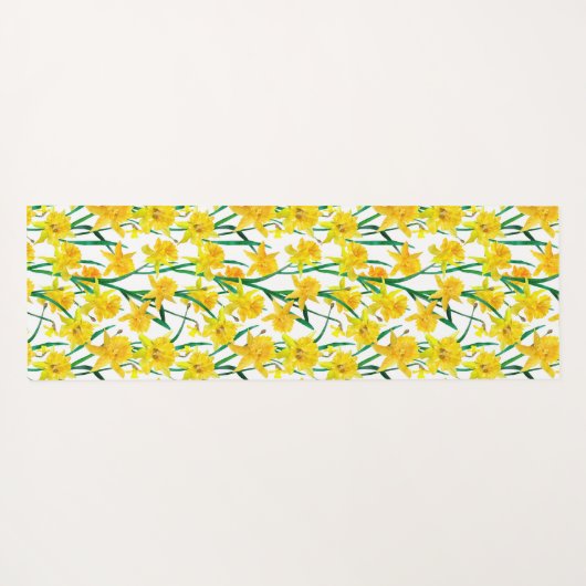 Yellow Daffodil Pattern Yogamatte (Rückseite (Horizontal))