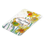 Yellow Daffodil Spring Flower Watercolor Birthday Magnet (Linke Seite)