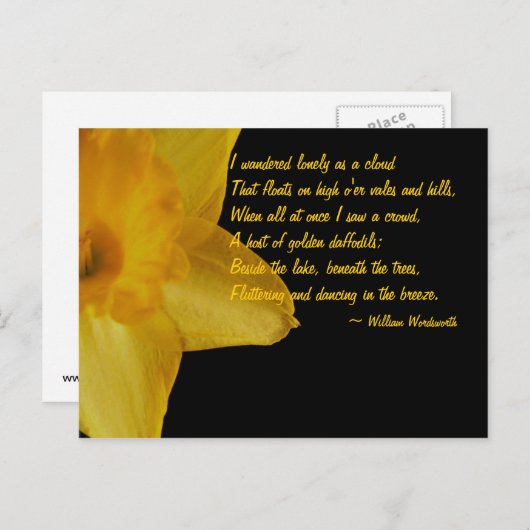 Yellow Daffodil; William Wordsworth Gedicht Postca Postkarte (Vorne/Hinten)