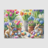 Yellow Daffodils and Garden Rabbits  Seidenpapier (Vorderseite)