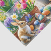 Yellow Daffodils and Garden Rabbits  Seidenpapier (Ausschnitt)