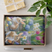 Yellow Daffodils and Garden Rabbits Seidenpapier (Geschenk)