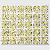 Yellow Daffodils Aquarellfärbung Geschenkpapier (Flach)