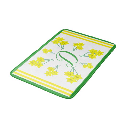 Yellow Daffodils Frühlingsblumen Bunch Ursprünglic Badematte (Schrägansicht)