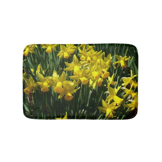 Yellow Daffodils I Cheery Spring Flowers Badematte (Vorderseite)