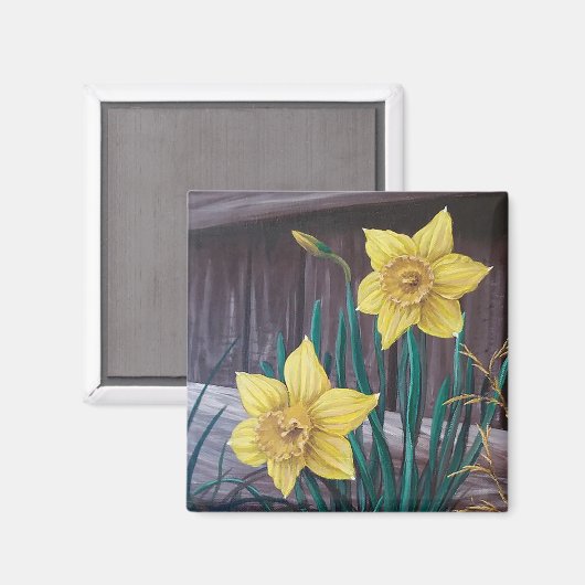 Yellow Daffodils Magnet (Vorderseite/Rückseite)