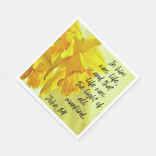 Yellow Daffodils Napkins Scripting John 1-4 Serviette (Ecke)