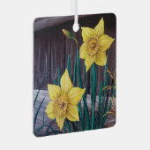 Yellow Daffodils Ornament Aus Metall (Vorderseite Rechts)