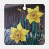 Yellow Daffodils Ornament Aus Metall (Rückseite)