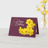 Yellow Daffodils Plum Background Geburtstag Karte (Gelbe Blume)