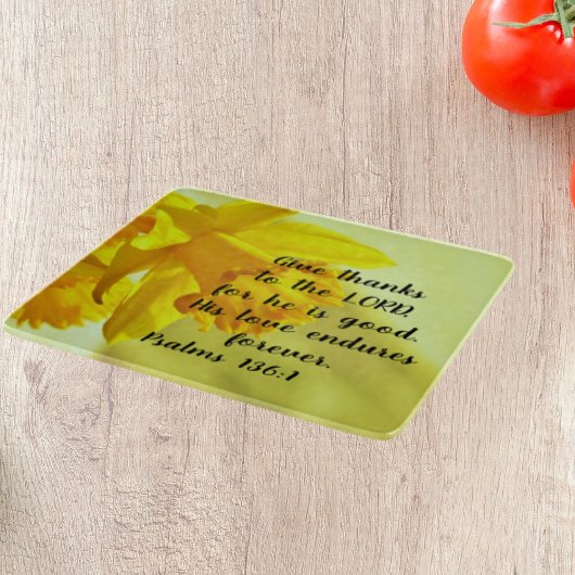 Yellow Daffodils Scripting Cutting Board Schneidebrett