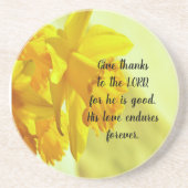 Yellow Daffodils Scripting Sand Stone Untersetzer (Vorne)