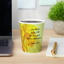 Yellow Daffodils Scripture Pappbecher